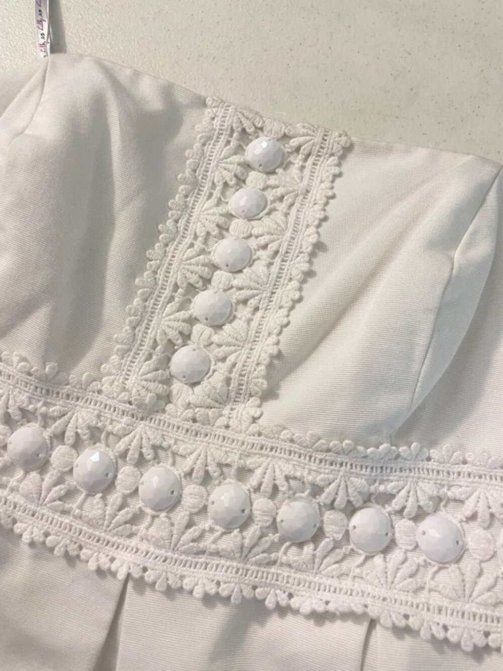 Lilly Pulitzer Betsey White Strapless Embellished Cocktail Dress sz 0 - Picture 6 of 8